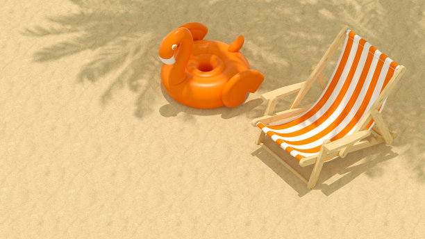 海滩和棕榈树的影子是夏季度假旅行的背景图片下载