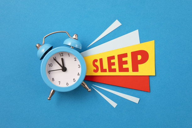 蓝色闹钟的睡眠文本图片下载