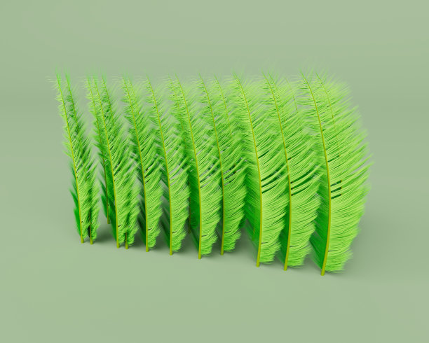 3d渲染的羽毛线孤立的粉彩背景，3d背景最小的场景图片下载