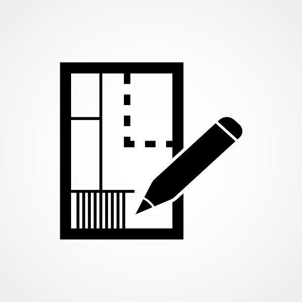 房屋平面图图标孤立，标志符号和平面图片下载