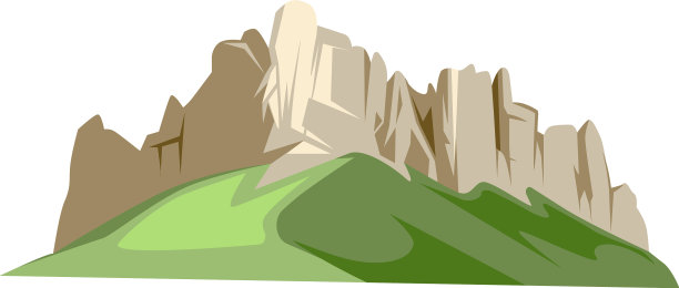 岩石山在青山卡通景观图片下载