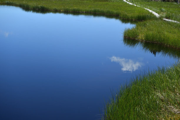 在高海拔的湿地中有很多湖泊图片下载