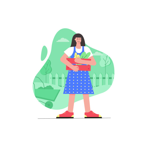 园艺工作和种植植物现代平面概念图片下载