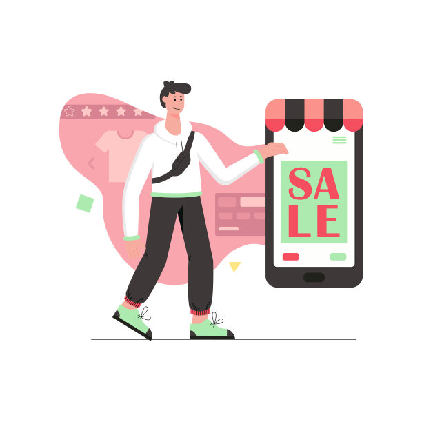 顾客购物在商店现代平面概念图片下载