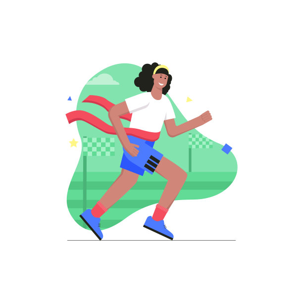 运动员做运动活动扁平观图片下载