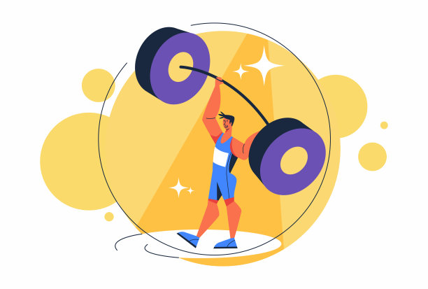 举重运动员举重重量级杠铃矢量图片下载