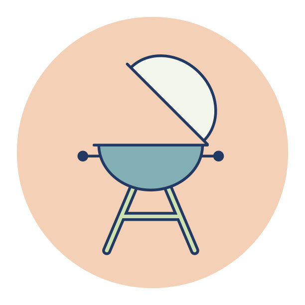 烤架烧烤平面图标图形符号图片下载