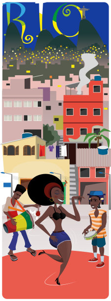 人们穿着里约热内卢跳桑巴舞图片下载