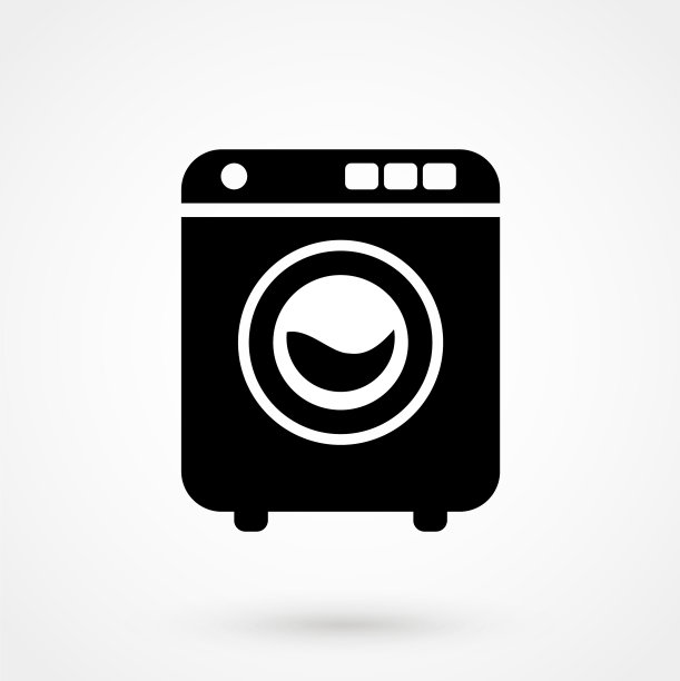 洗衣机图标家用电器符号平图片下载