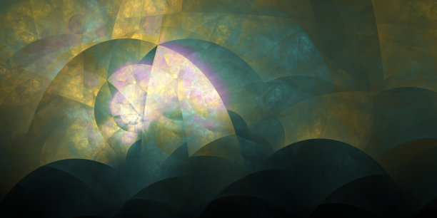 抽象的分形艺术背景，暗示着一幅立体派山水画图片下载