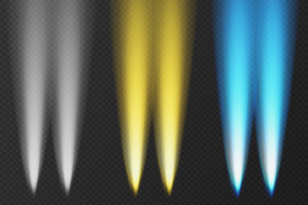 一套透明的汽车前大灯顶视图在黑暗图片下载