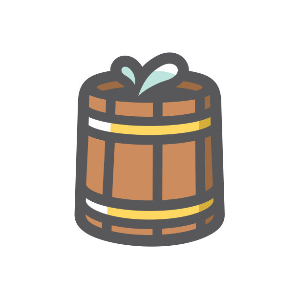 木盆与水图标卡通图片下载