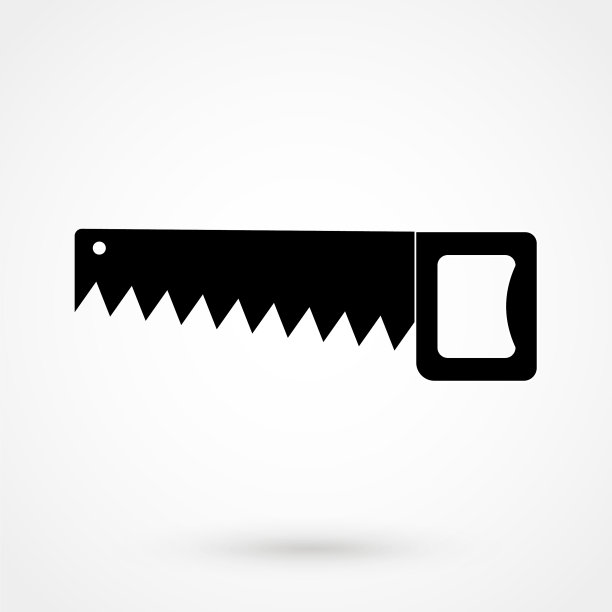 钢锯或手锯符号标志剪影图标图片下载