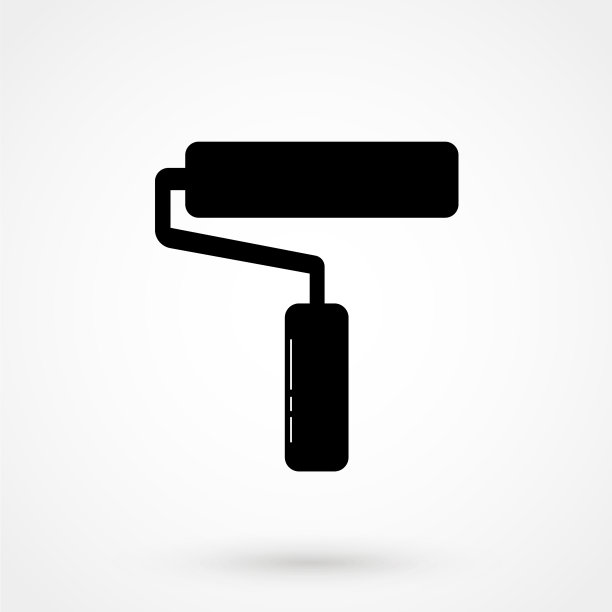 油漆辊图标平面设计风格图片下载