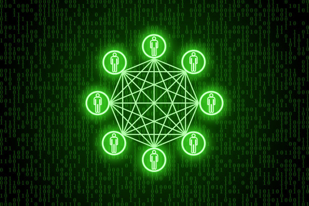 网络、网络、互联网、社交媒体符号、二进制代码背景图片下载