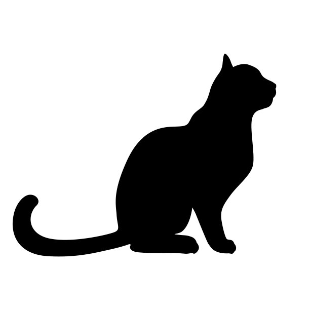 黑猫坐着的剪影图片下载
