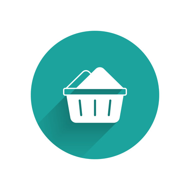 白色塑料盆与肥皂泡沫图标隔离图片下载