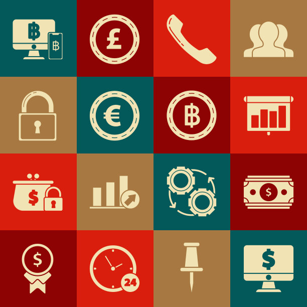 设置计算机显示器与美元符号时间表图片下载