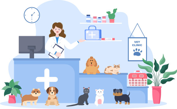 兽医诊所医生检查疫苗接种图片下载