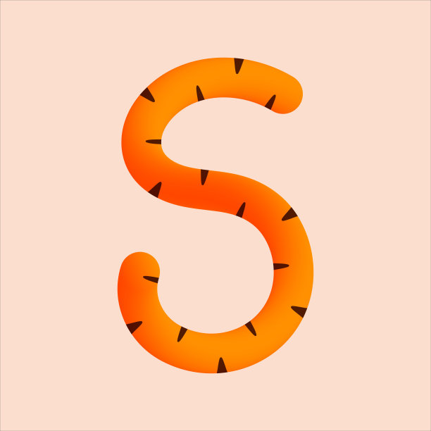 5号虎尾设计。向量动物，野生动物隔离字体的标志，应用程序的标志，野生动物的概念，动物海报头条等图片下载