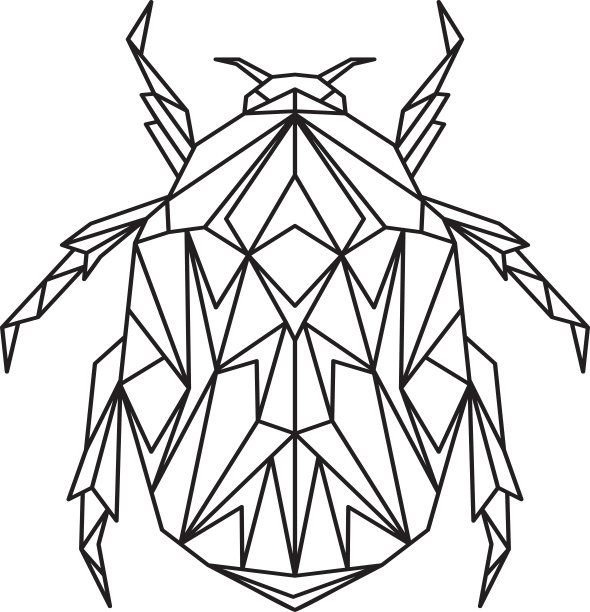 在绘图仪上切割的抽象几何甲虫图片下载