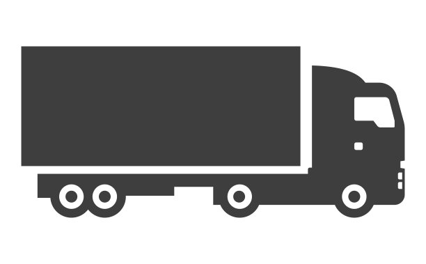 快递卡车图标。图片下载