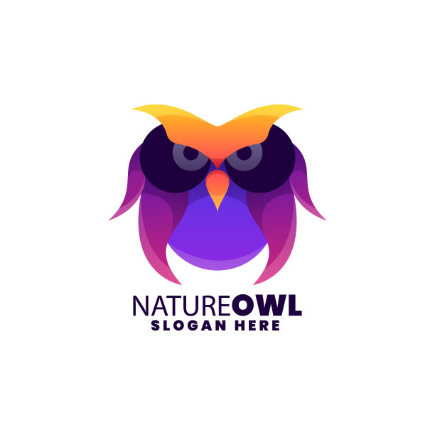Logo猫头鹰渐变彩色风格图片下载