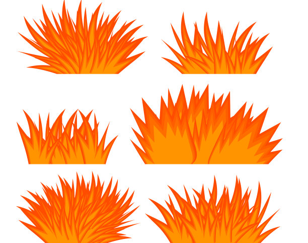 火焰形状设置在白色背景图片下载