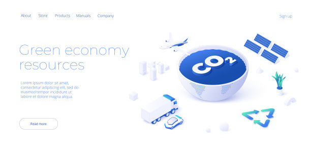 绿色经济与可再生能源概念的等距矢量图解。太阳能电池板和风力涡轮机。可持续发电厂，清洁地球环境图片下载