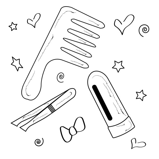 女美人设定涂鸦白一个黑图片下载