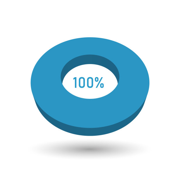 100% 3D饼图图片下载
