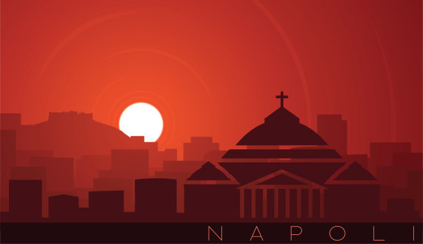 那不勒斯低太阳天际线场景图片下载