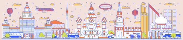 以俄罗斯城市天际线全景著称图片下载