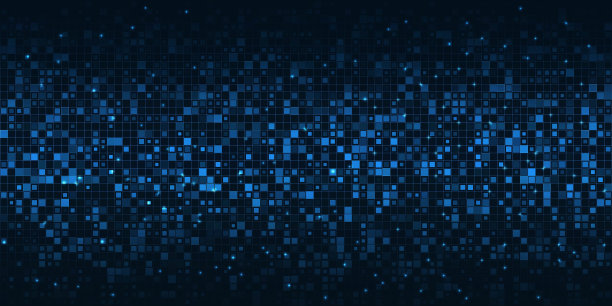 矢量图说明了数据节点块矩阵的数字技术背景。大数据人工智能概念。图片下载