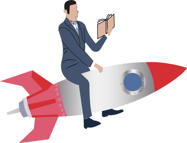 商人正在阅读一个火箭概念图片下载