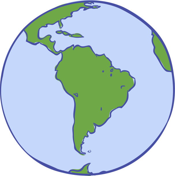 南美洲在全球的标志性大陆上图片下载