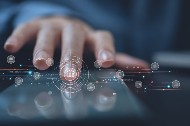 女性使用智能手机图标在线支付通过移动银行应用程序，互联网银行的概念。图片下载