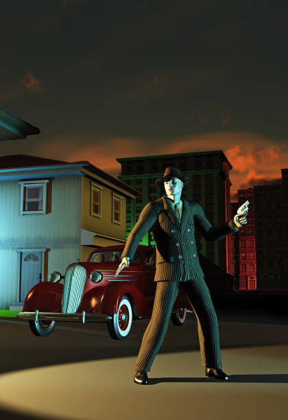 老城持枪歹徒，3d渲染图片下载