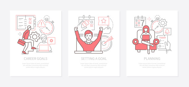 设定职业目标-现代线条设计风格图片下载