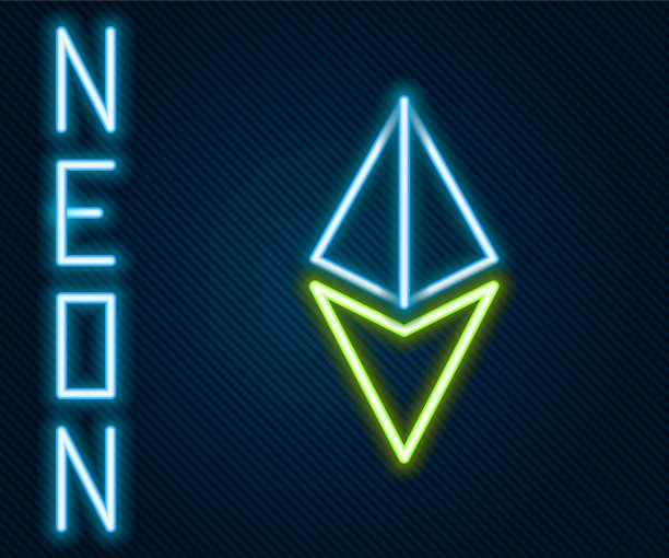 发光的霓虹灯线加密货币以太坊eth图片下载