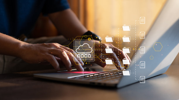 文件管理系统(DMS)。数据存档和文件管理软件。互联网的想法。图片下载