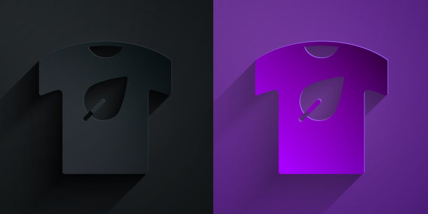 剪纸素衬衫图标孤立在黑色上图片下载