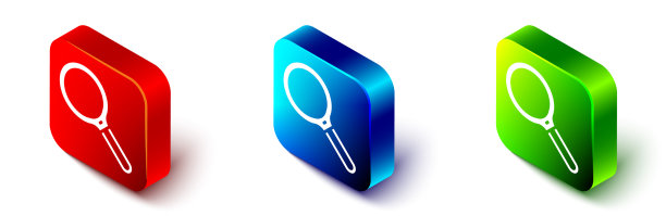 等距放大镜图标孤立在白色图片下载
