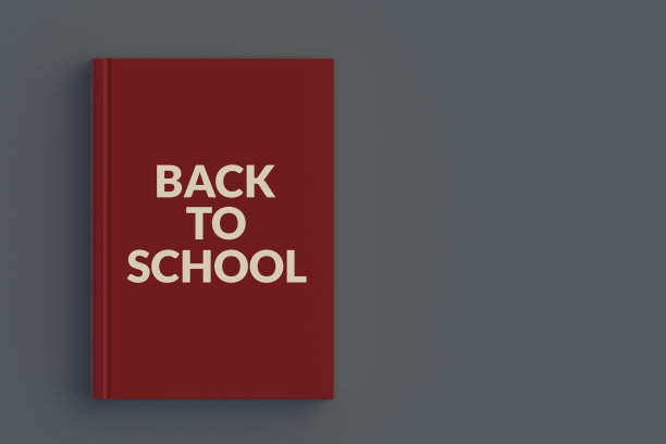 书带题词回校。教育的概念。前视图。副本的空间。三维渲染图片下载