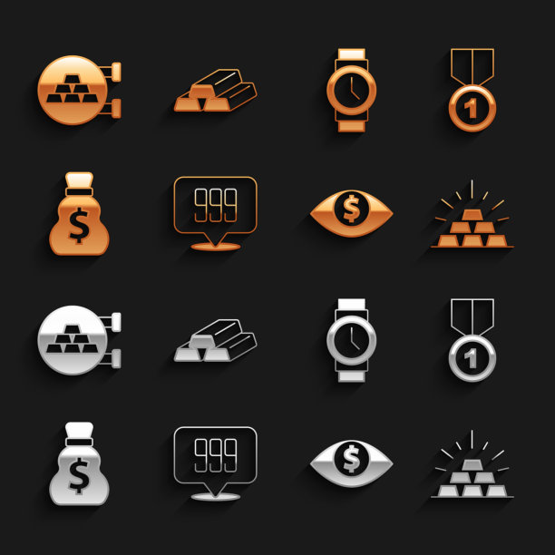 用美元旧镶金条24k奖牌眼图片下载