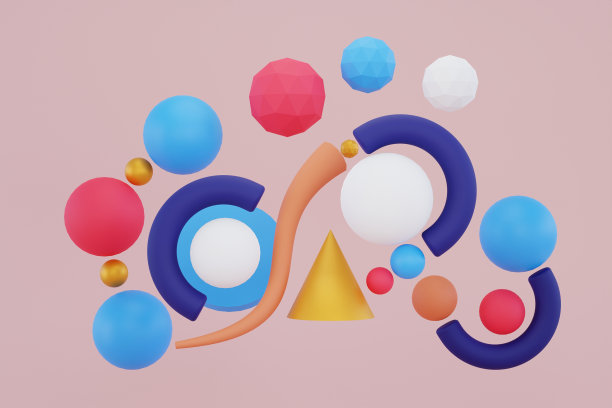 3d几何形状彩色背景图片下载