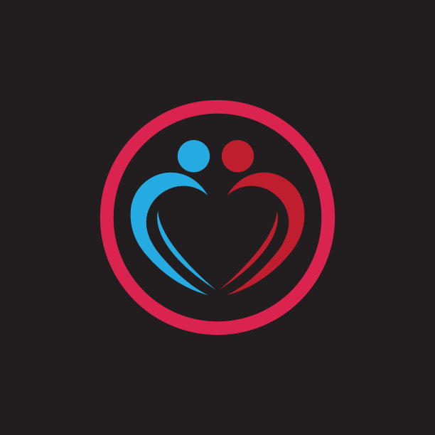 爱心标志与人设计慈善与支持图片下载