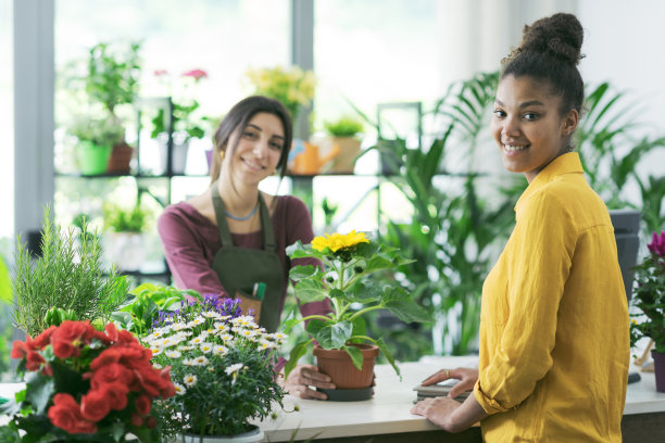 在花店买植物的女人图片下载