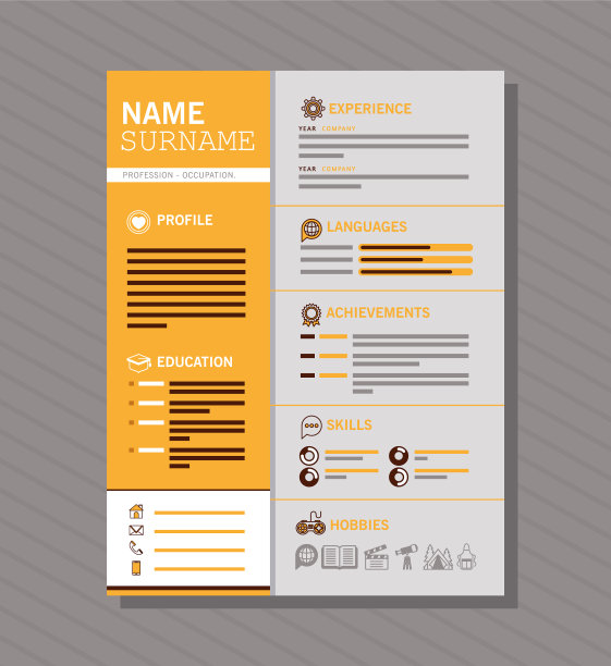 金色的简历图片下载