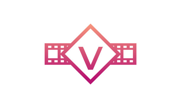 首字母V方块与卷轴条纹图片下载